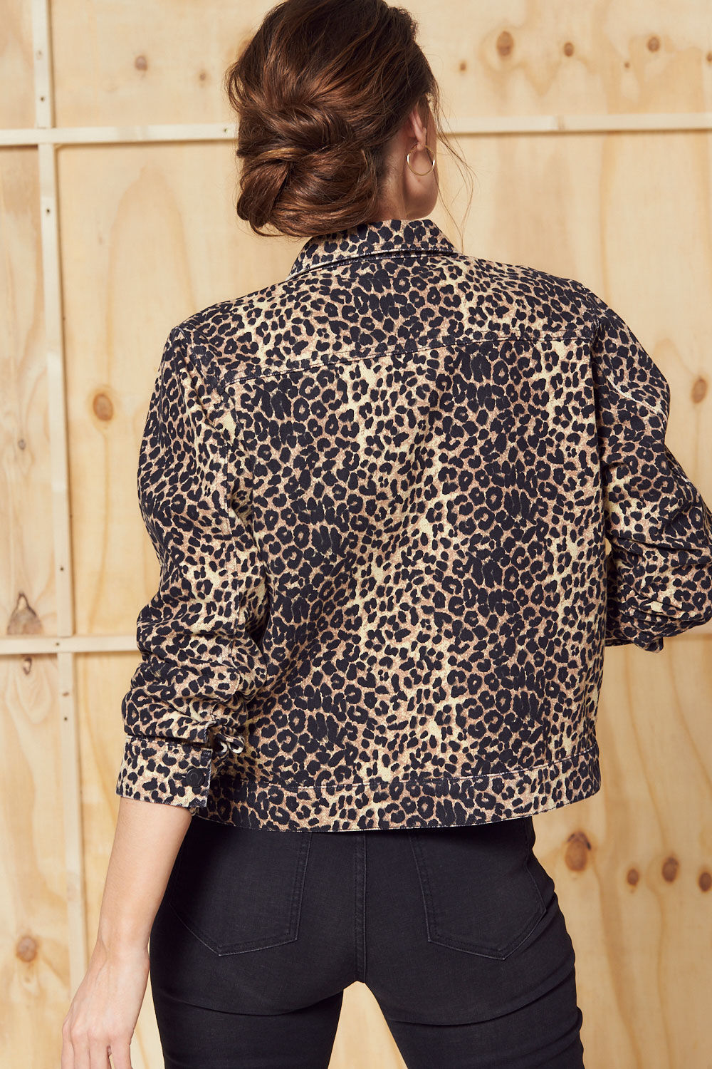 Zeagle leopard print denim jacket - Anya
